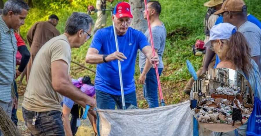 Díaz-Canel, basurero, La Habana