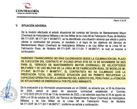 Millennium Veladi | Comptroller's Office | CGR | Army Aeronautical Maintenance Center | CEMAE | Peruvian army