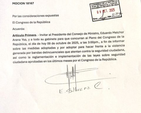 Congress urgently summons the Ministerial Cabinet after the attack against Agua Marina