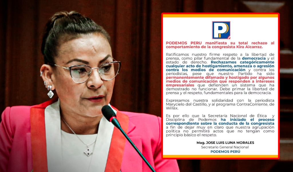 Congressman Kira Alcarraz will be investigated by Podemos Peru after verbal aggression to journalist