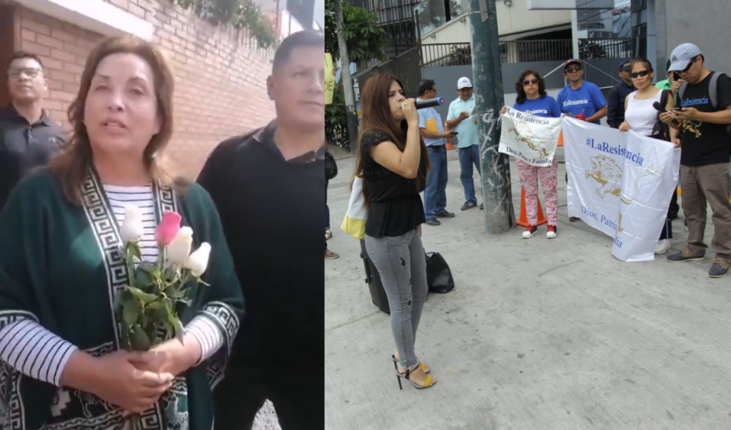Dina Boluarte is supported by the violent group 'La Resistencia': she received them outside her house