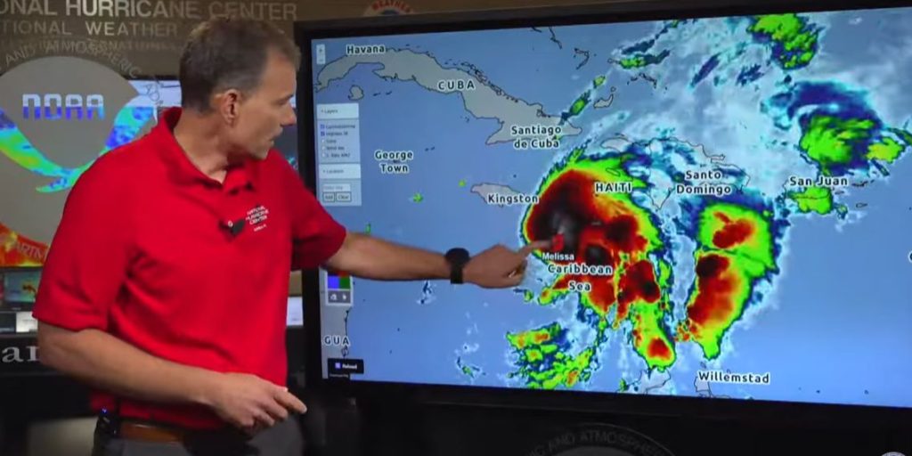 Pronóstico del NHC sobre ciclón Melissa