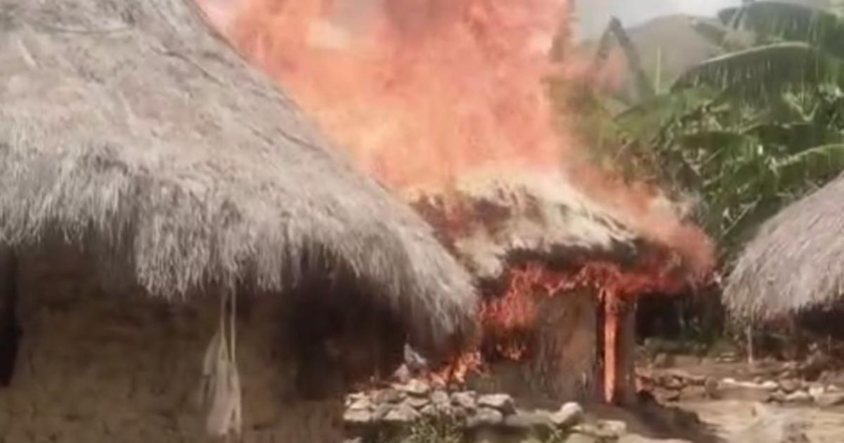 Fire in rural area of ​​Valledupar leaves four houses destroyed in indigenous settlement