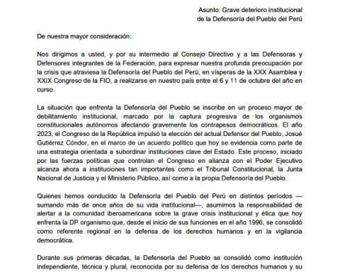 Former defense alert crisis under the management of Josué Gutiérrez: "The Ombudsman's Office is subordinated to political interests"