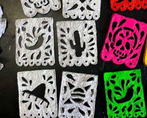 From recycling to art: The cardboard that transforms used notebooks into pieces for Day of the Dead