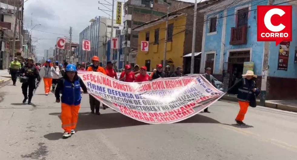 Huancayo: Civil construction workers march against vulneration of labor rights (video)