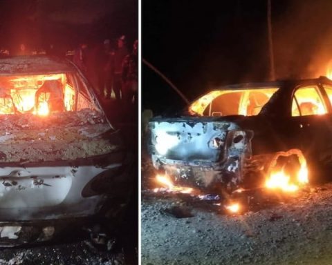 Huancayo: Neighbors of Sicaya set fire to the car of alleged thieves due to a wave of robberies in the district