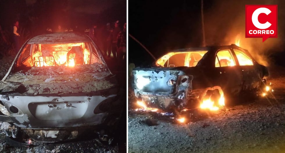 Huancayo: Neighbors of Sicaya set fire to the car of alleged thieves due to a wave of robberies in the district