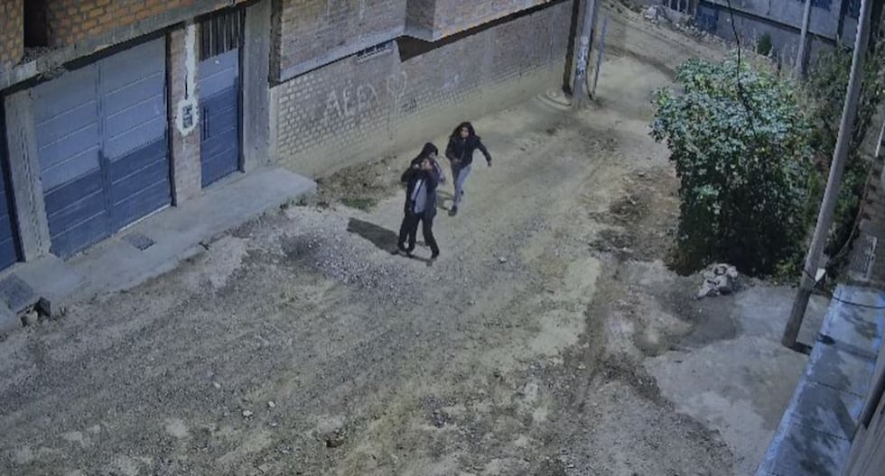 Huancayo: With extreme violence couple it takes to a woman to steal but camera records them (video)