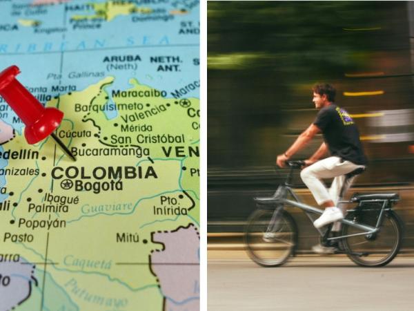 In this part of Colombia it is more common to ride a bike than a car and this is the reason