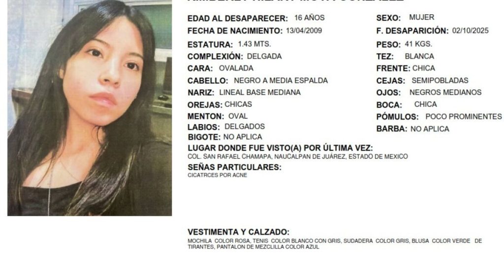 Kimberly Moya, CCH Naucalpan student, disappears in Edomex