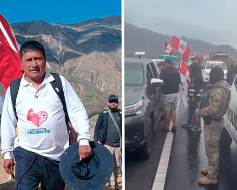 Mayor of Patáz was intervened by the Police during his 'Sacrifice March' to Lima