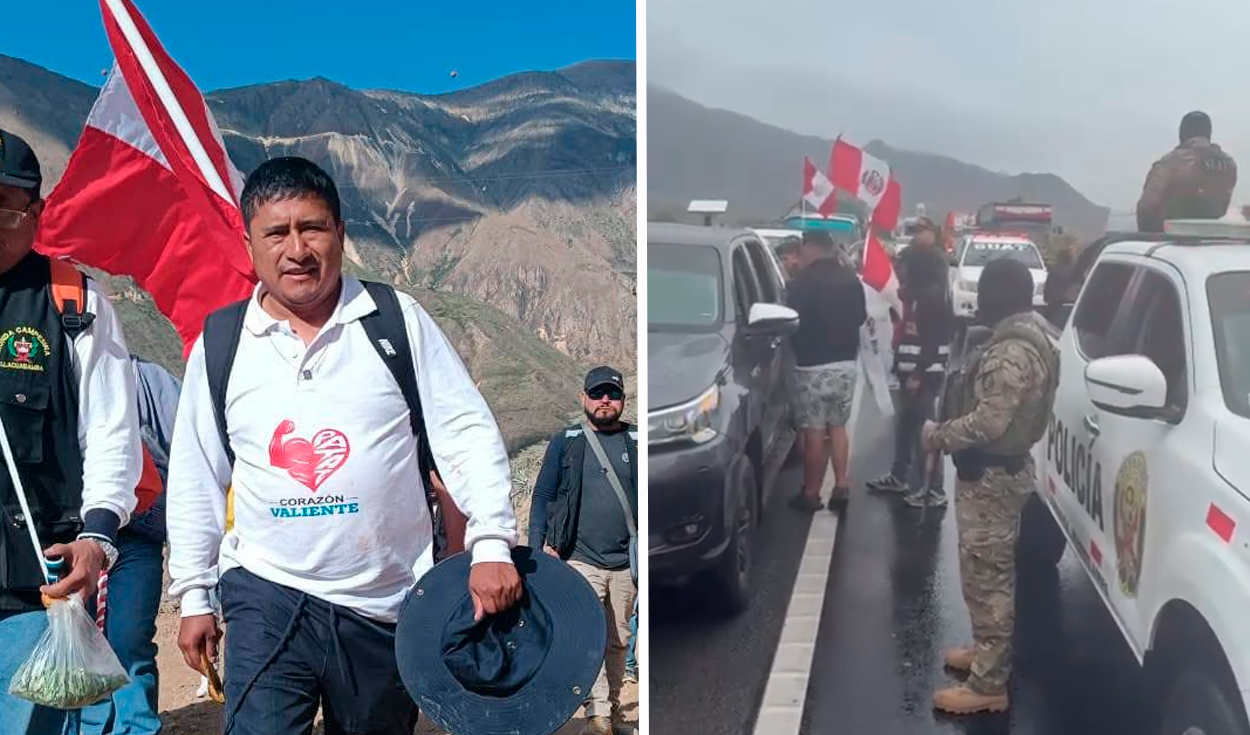Mayor of Patáz was intervened by the Police during his 'Sacrifice March' to Lima