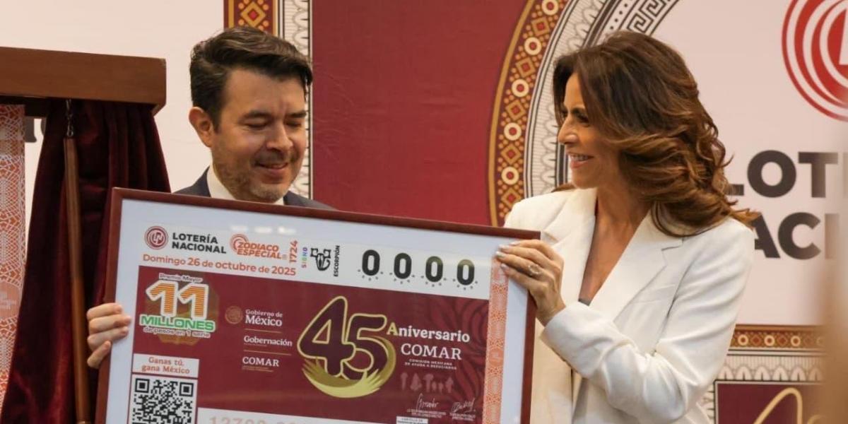 National Lottery ticket unveiled for the 45th anniversary of the Mexican Commission for Aid to Refugees