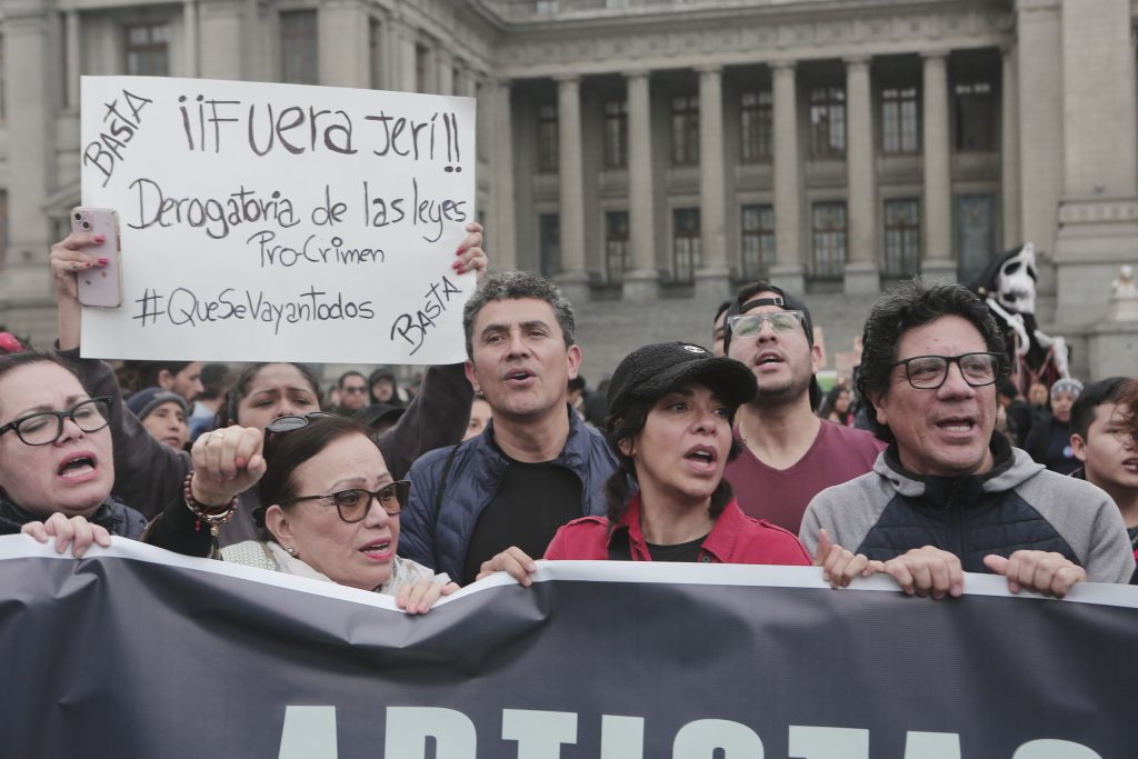 Performing artists and filmmakers in the national march: "Jerí is the continuity of Boluarte"