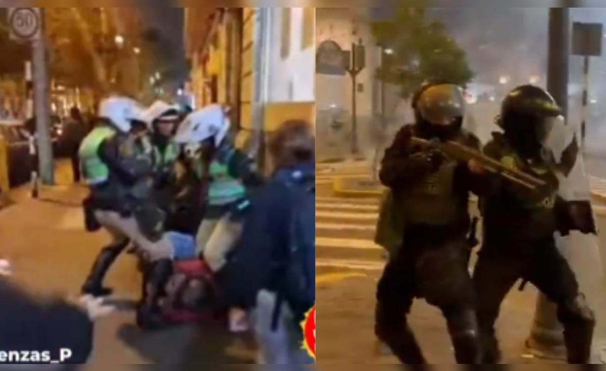 Police officers were recorded pointing guns and kicking protesters in the head: "Come out, I'm going to shoot you, ah"