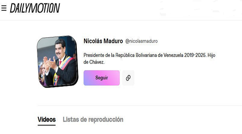 President Maduro activates official channel on Dailymotion to communicate without censorship