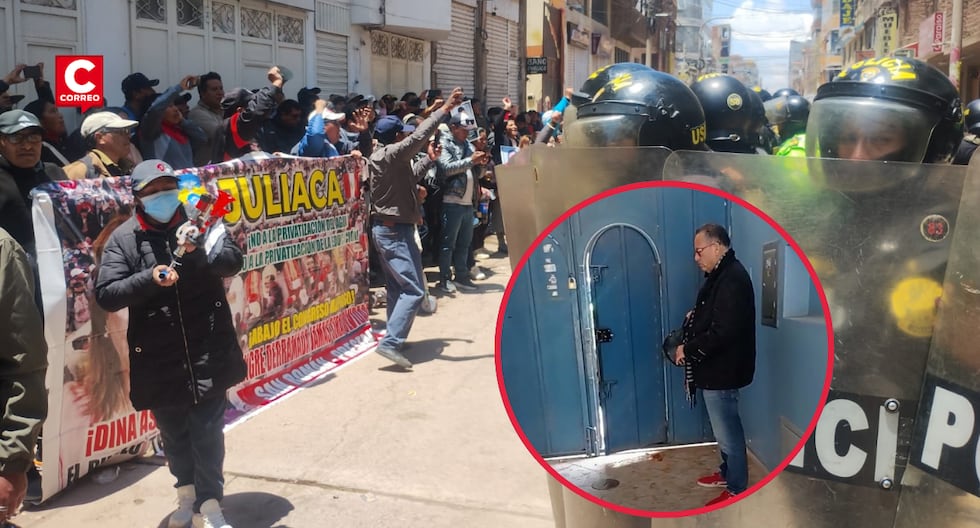 Puno: Phillip Butters was rescued by police amidst a rain of objects and water (VIDEOS)