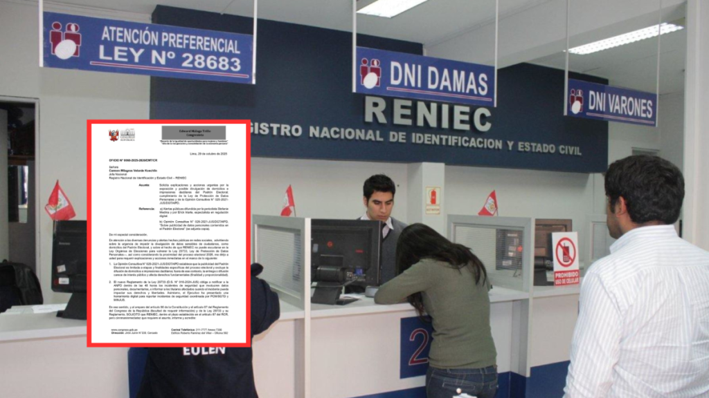 Reniec Case: Congressman Edward Málaga asks for explanations for data leaks