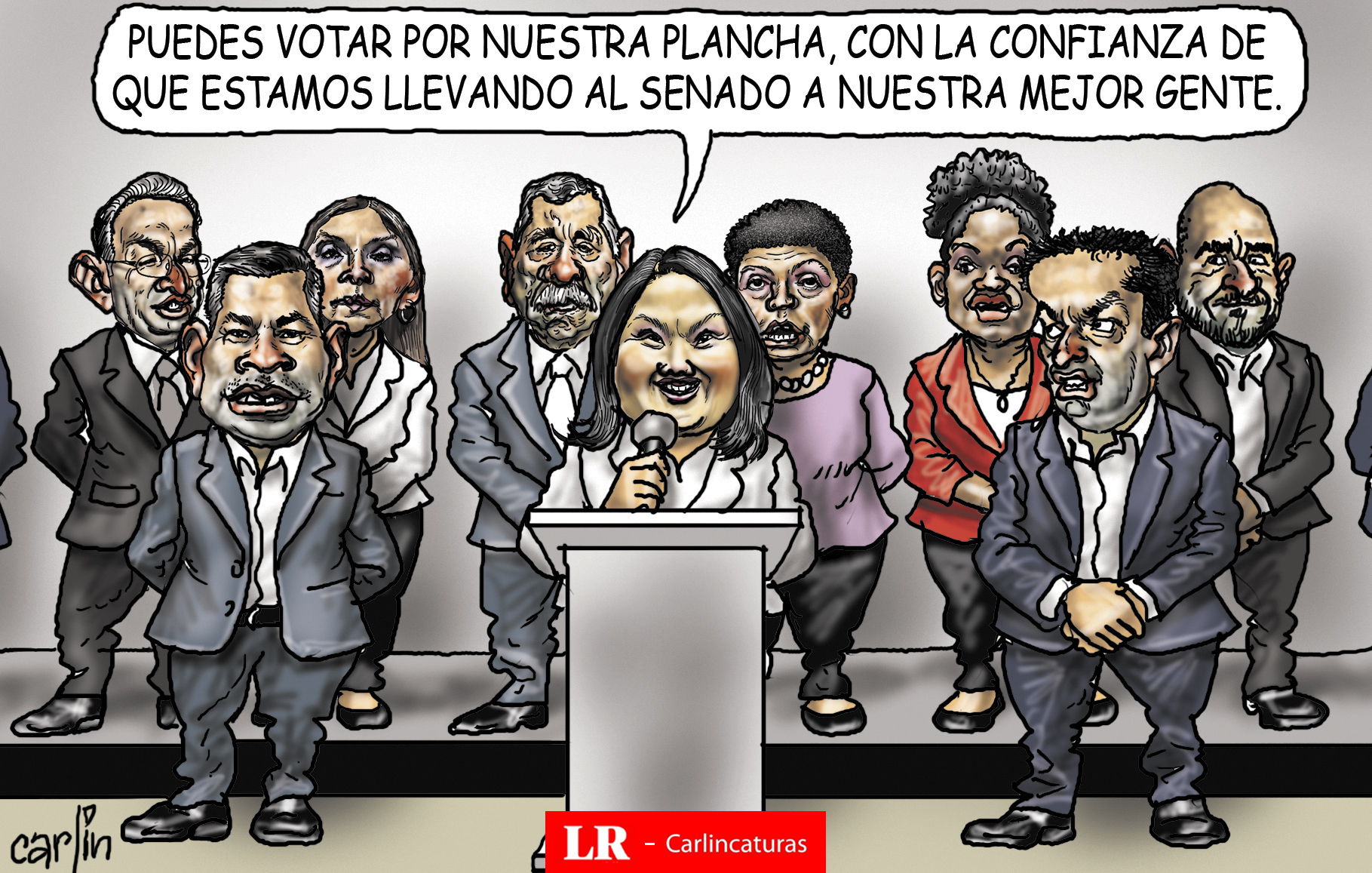 Sameocracy! Carlincatura states that Fuerza Popular 2026 is made up of the same candidates as always