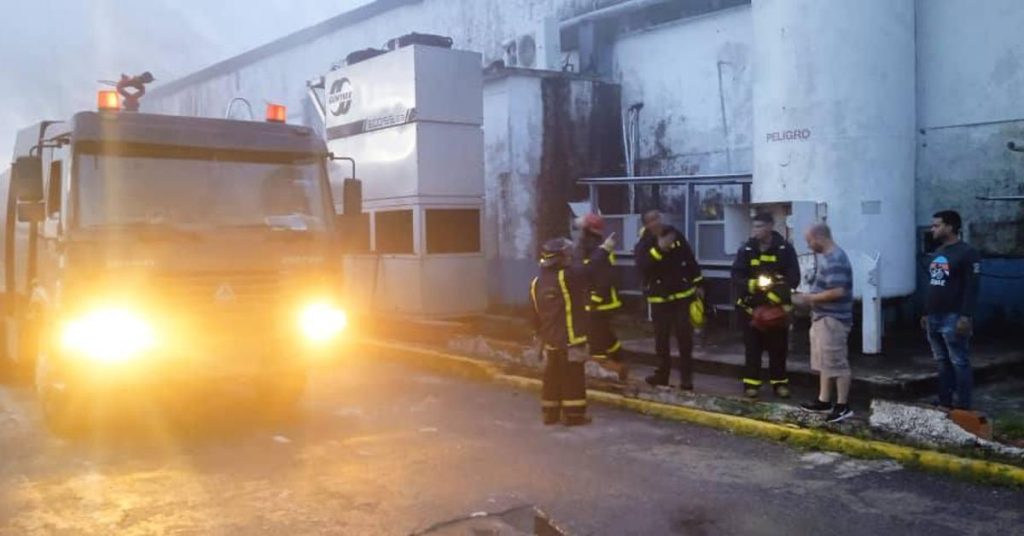 Serious damage from a fire in the main lobster processing plant for export