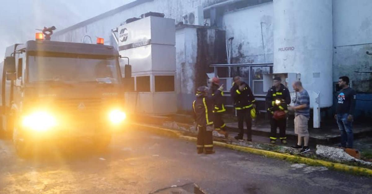 Serious damage from a fire in the main lobster processing plant for export