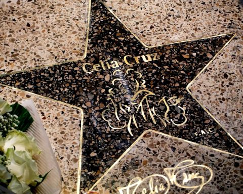 Tribute to Celia Cruz with a star at the Cuban Art Factory