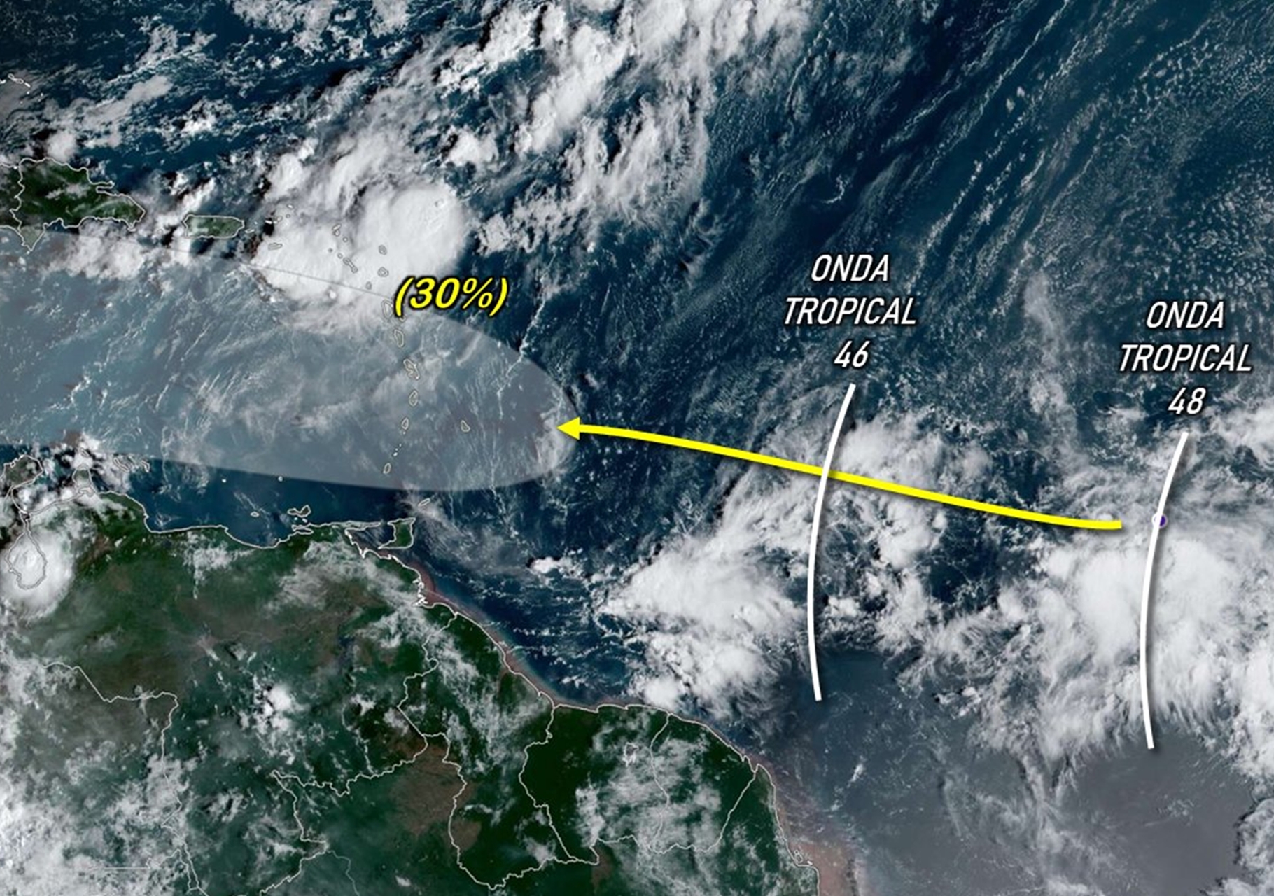 Two tropical waves could generate rain in Venezuela during the weekend