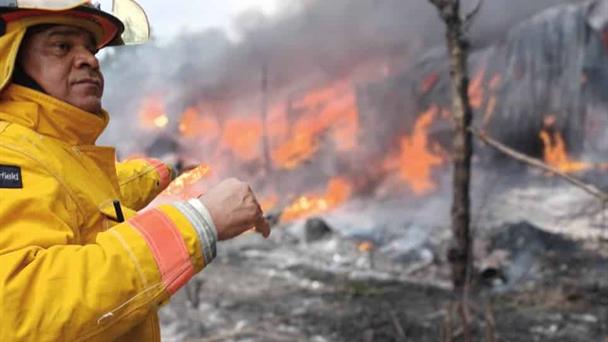 Fire in a plastics factory in the southern area of ​​Santiago