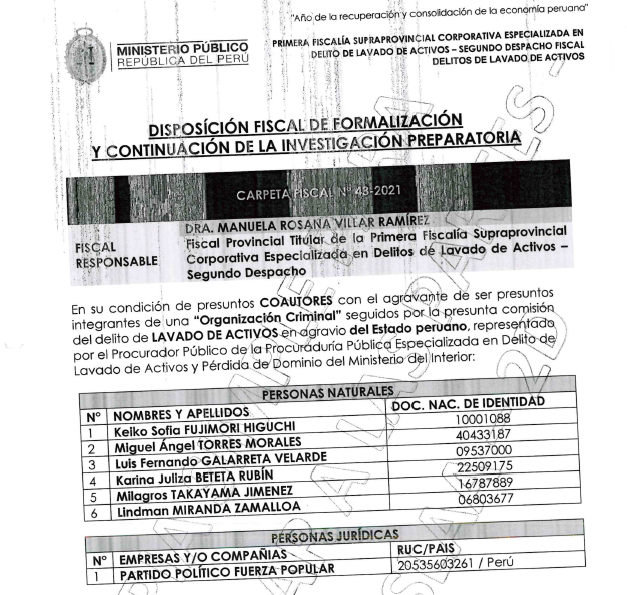 Fuerza Popular presidential plan investigated for Lavamoto case: Keiko Fujimori's criminal scheme, according to the Prosecutor's Office