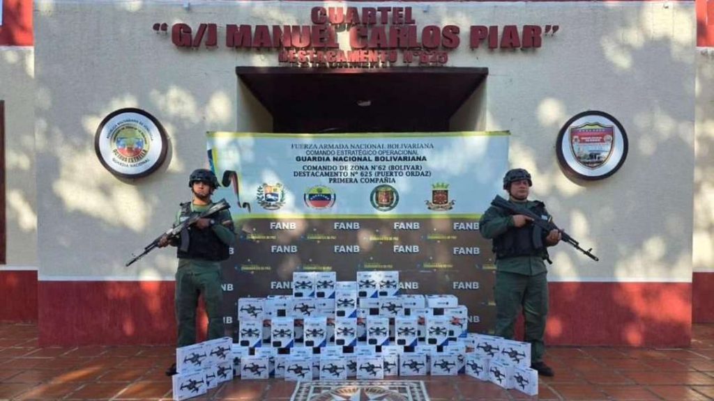 GNB seized 96 drones in the state of Bolívar