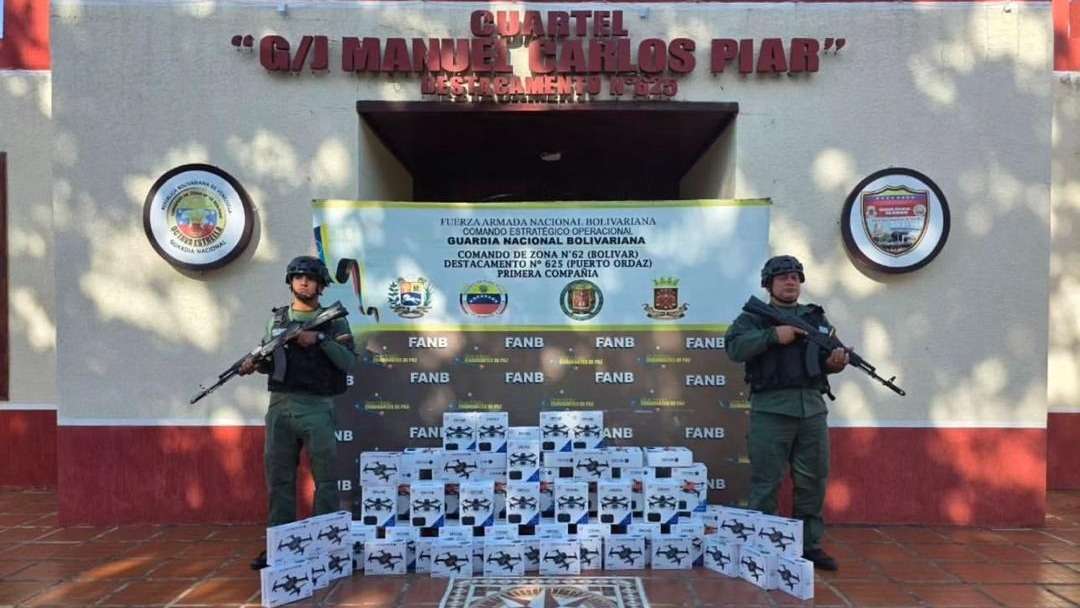 GNB seized 96 drones in the state of Bolívar
