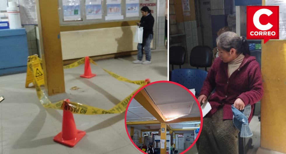 Huancayo: Ceiling collapses in Chilca health center and injures mother who was waiting for attention (VIDEO)