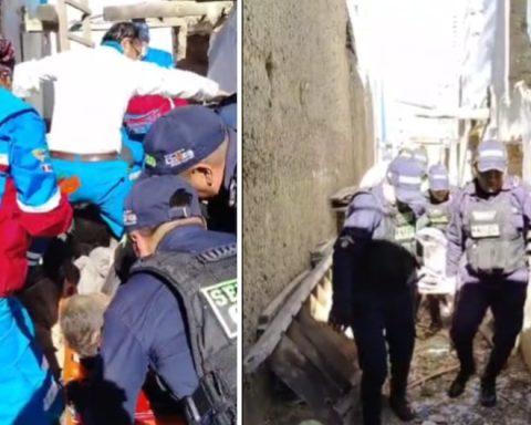 Huancayo: Sexagenarian is helped after being crushed by a wall in Chilca