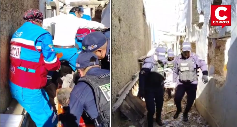 Huancayo: Sexagenarian is helped after being crushed by a wall in Chilca