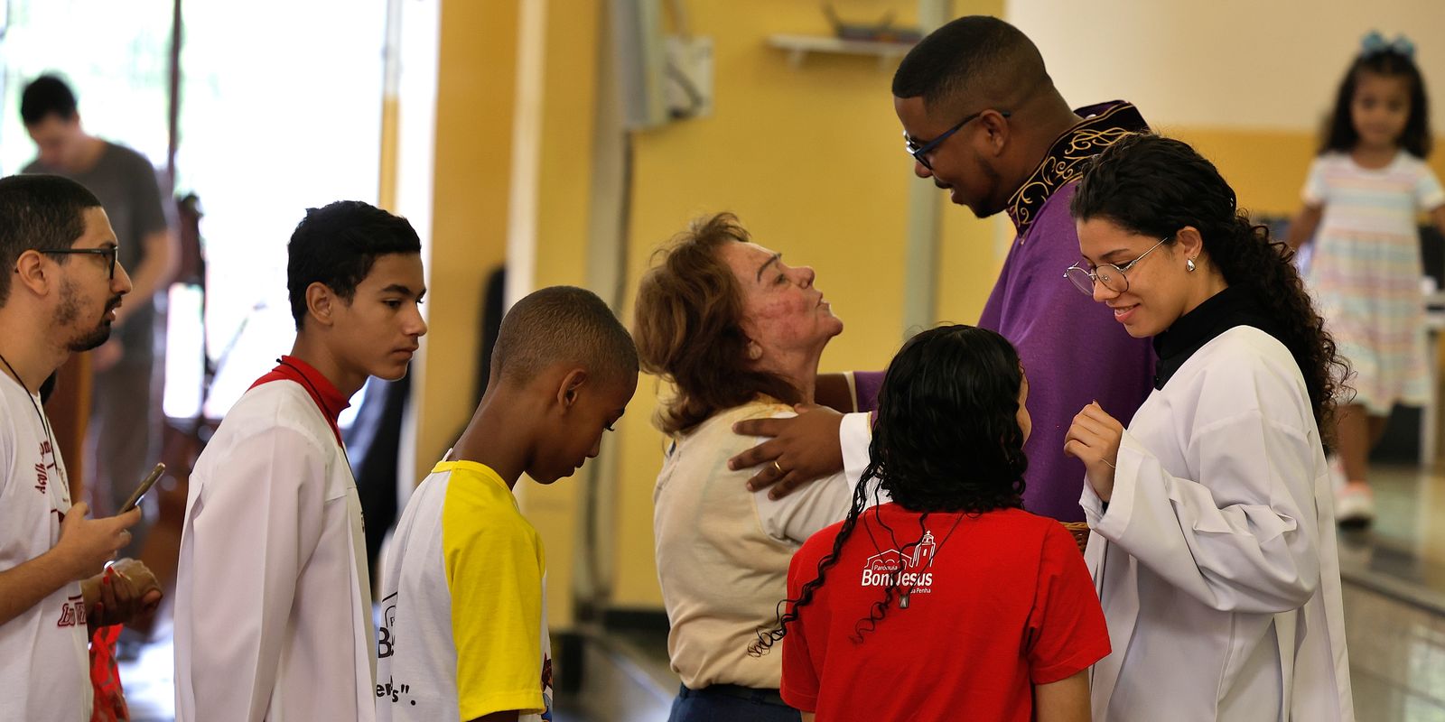 In a church in Penha, believers pray for peace and protection in a week of horror
