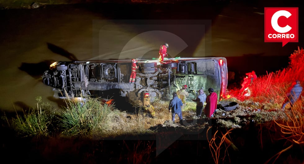 Interprovincial bus overturns on the banks of the Mantaro River and leaves 24 injured on the Central Highway