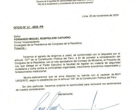 José Jerí presents a project for the Executive to legislate against citizen insecurity for a period of 60 days