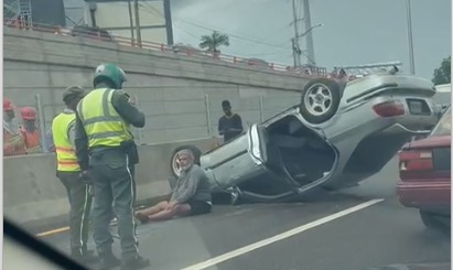 Un herido por caída de vehículo en paso a desnivel de Pintura