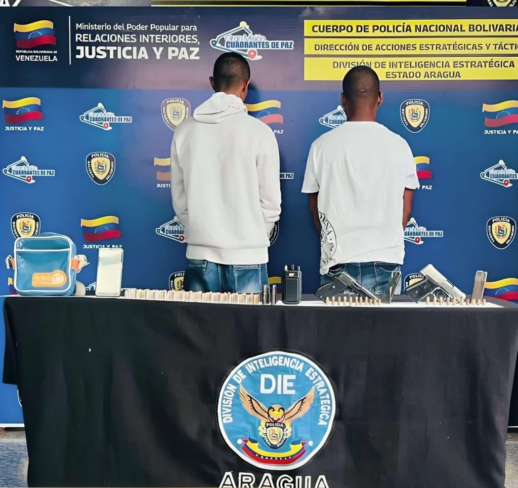 PNB caught two subjects in Aragua who were carrying 173 ammunition