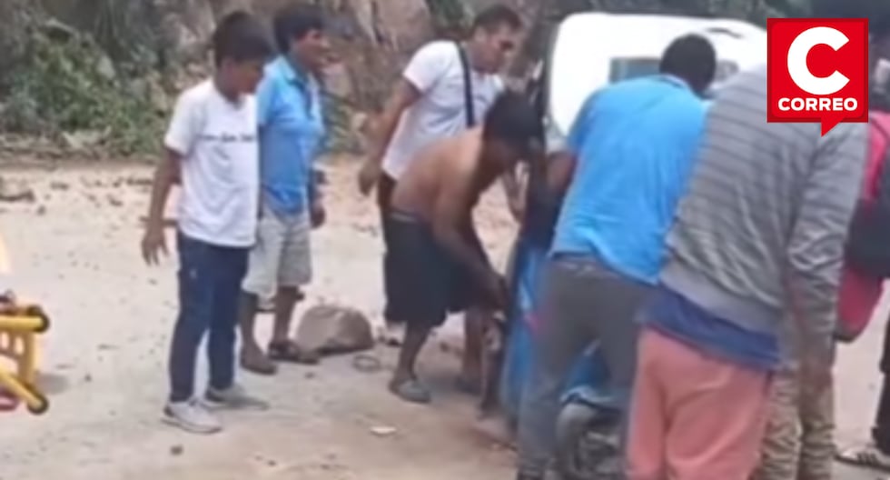 Rock falls on motorcycle taxi and leaves one injured in Chanchamayo