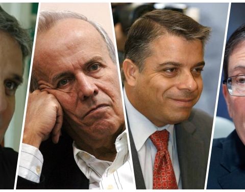 De izquierda a derecha: Roberto Robaina, Ricardo Alarcón, Felipe Pérez Roque y Bruno Rodríguez