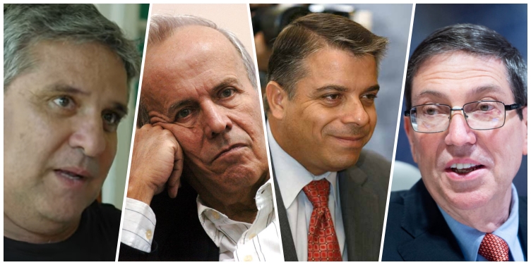 De izquierda a derecha: Roberto Robaina, Ricardo Alarcón, Felipe Pérez Roque y Bruno Rodríguez