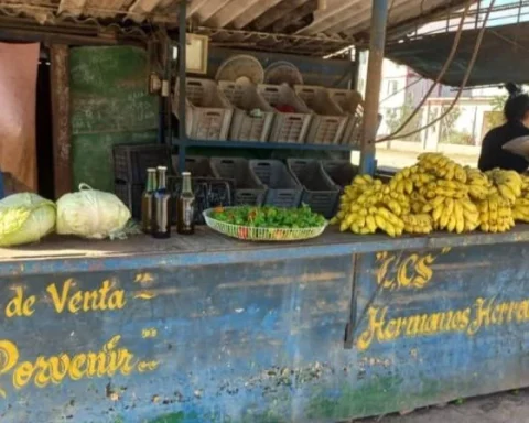 Un puesto de venta de productos del agro en Cuba