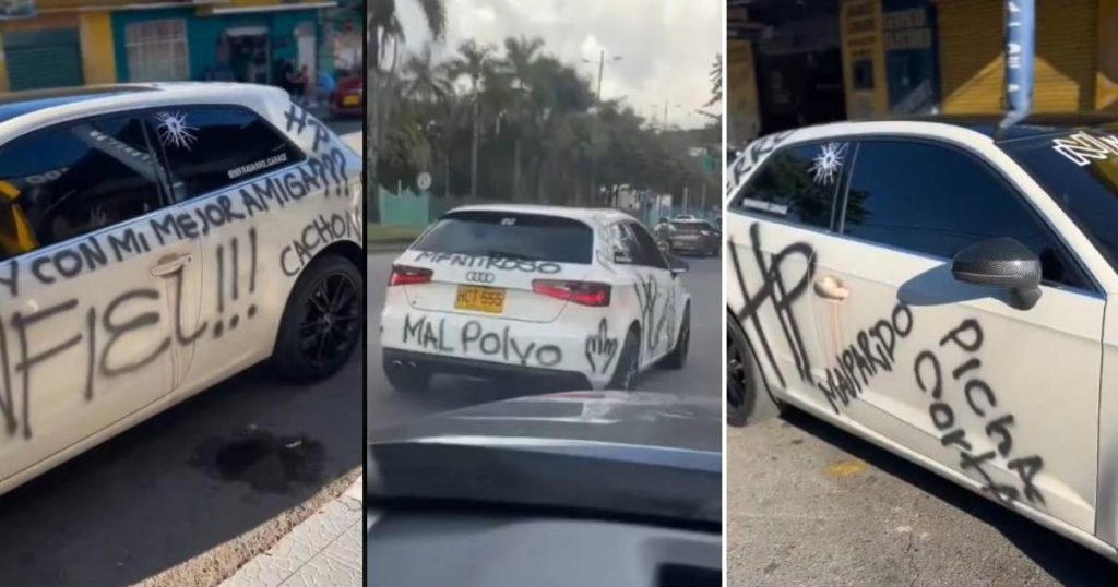 They scratched his car for being unfaithful and it became a trend in Villavicencio: this is known