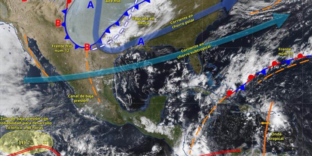 Weather November 2: cold front 12 will bring rain, north and low temperatures in Mexico