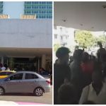 Concentración de cubanos en el hotel Habana Libre