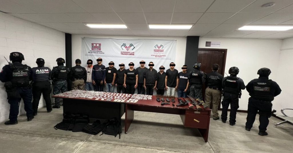 Authorities arrest 12 alleged members of the CJNG in Chiapas
