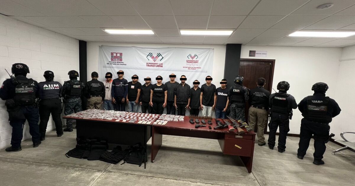 Authorities arrest 12 alleged members of the CJNG in Chiapas