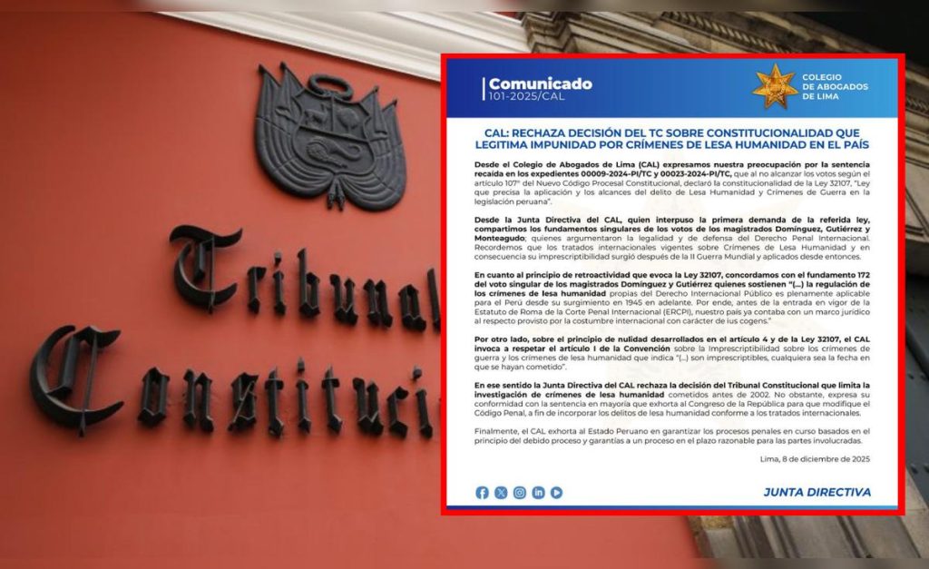 CAL rejects TC decision and warns about impunity for crimes against humanity: "Limit research"